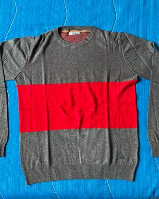 Maglioncino leggero grigio rosso - Tg XL