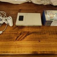 PlayStation 2 Slim Argento + 6 giochi originali 