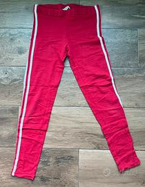 Leggins rossi con due coste laterali bianche