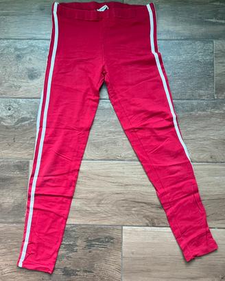 Leggins rossi con due coste laterali bianche