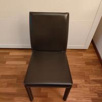 4 sedie in pelle pesanti in ferro