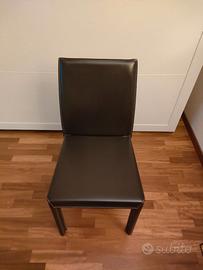 4 sedie in pelle pesanti in ferro