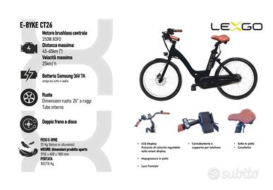 Bici Elettrica Pedalata Assistita Nuova Lexgo CT26
