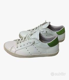 Sneakers basse uomo pelle bianche 