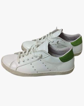 Sneakers basse uomo pelle bianche 