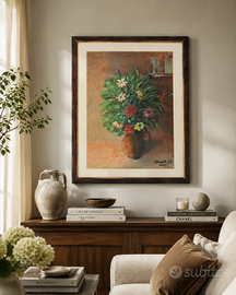 Dipinto originale cornice 70x90- Vaso di fiori