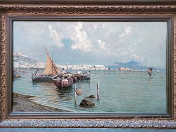 Giuseppe Carelli dipinto quadro antico Napoli 