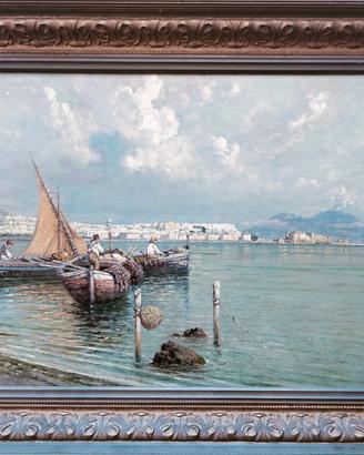 Giuseppe Carelli dipinto quadro antico Napoli 