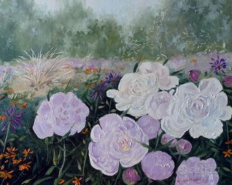 Quadro Fatto a mano Olio su tela Paesaggio Fiori
