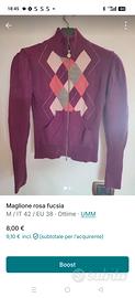 maglione fucsia con stampa 