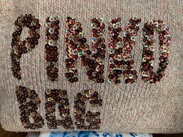 BIG PINKO BAG in lana borsa spalla shopper