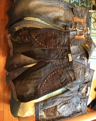 Stock 4 jeans trendy sexy woman taglia xs borchie