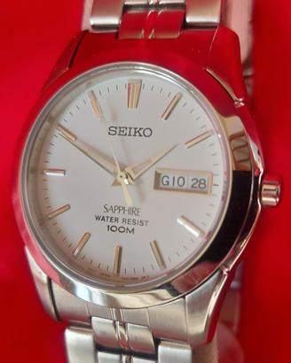 seiko sapphire orologio da polso nuovo datario 