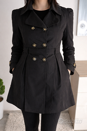 Trench Nero doppiopetto Donna nuovo con etichetta