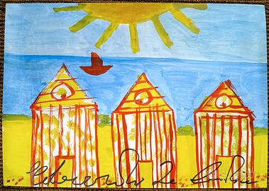 Dipinto di Edoardo De Candia su carta 45x64 cm.