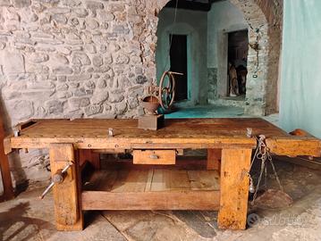 tavolo da falegname antico del 1800