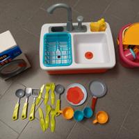 set giochi con lavandino, lavatrice e cestino 