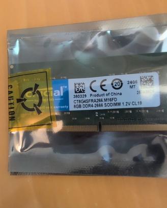 RAM Crucial 8GB DDR4-2666 SODIMM – Come Nuova