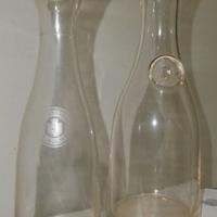 Caraffe antiche in vetro e in ceramicha robusta