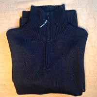 Maglione uomo blu navy a collo alto con zip L.L. B