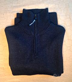 Maglione uomo blu navy a collo alto con zip L.L. B