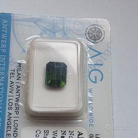 tormalina verde 2,38 ct  certificata A.I.G