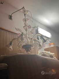 Lampadario in vetro murano colorato