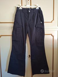 Pantaloni Cargo Flare neri a zampa XT Studio