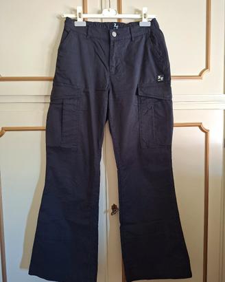 Pantaloni Cargo Flare neri a zampa XT Studio