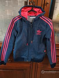 giacca denim jeans con cappuccio Adidas  S
