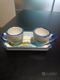 tazzine con piattino ceramiche le vietresi 