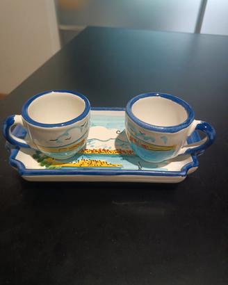 tazzine con piattino ceramiche le vietresi 