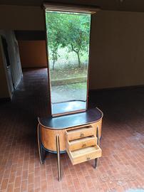 Tavolino da toletta Art Decò con specchio.