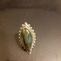 Anello argento con pietra verde