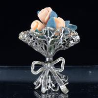 Microfusione Bouquet argento 800 e ceramica