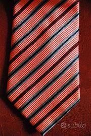 CRAVATTA PURA SETA 100% MARCA ETON BLUES ROSA
