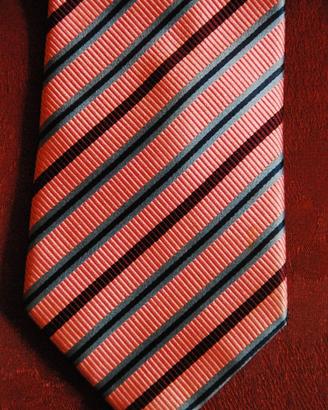 CRAVATTA PURA SETA 100% MARCA ETON BLUES ROSA