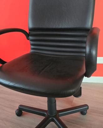 Sedia Ufficio in Ecopelle Nera