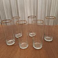 Bicchieri alti con bordo dorato vintage