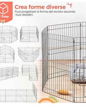 Recinto metallico modulare per cani o altri animal