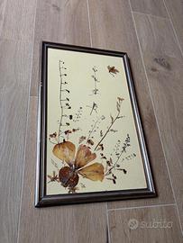 quadro fiori essiccati. cornice antica vintage