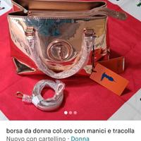 borsa donna Trussardi oro  nuova con cartellino 
