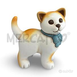 THUN GATTO BIANCO FIOCCO AZZURRO 15X15 CM