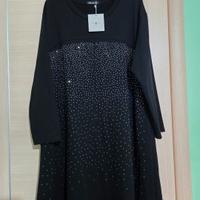 abito pomme rouge nero con strass 