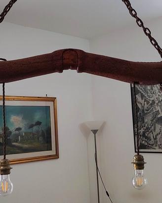 giogo d'epoca punzonato lampadario a 4 luci 
