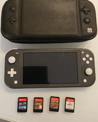 Nintendo Switch Lite grigia + 4 giochi +  custodia