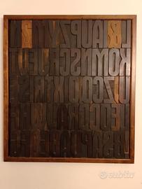 quadro con caratteri tipografici 