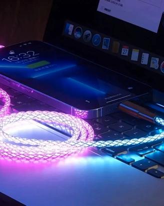 Cavo USB Luminoso Type C Cellulare RGB Fast Charge