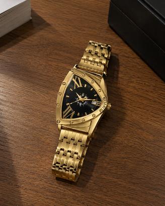 Orologio luxury uomo, gold/black style