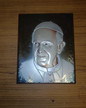 Quadro in argento di papà francesco